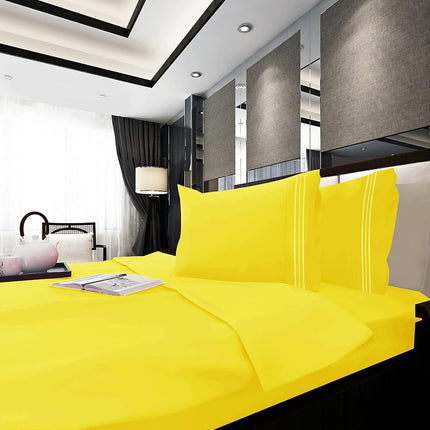 Elegant Comfort Luxurious Microfiber GIFT BOX 4-Piece Bedding Sheet Set, Breathable, Soft 1500 Premium Hotel Quality, Deep Pocket and Easy Fit, California King, Yellow