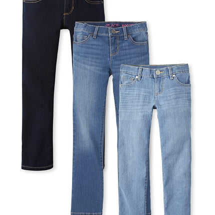 The Children's Place Girl's Basic Skinny Jeans, Blueberry Wash/Md Lara Wash/True Indigo, 16