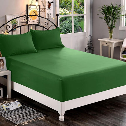 Elegant Comfort 1500 Premium Quality Fitted Sheet Ultra Soft 18-24 Inch Extra Deep Pocket - Single Fitted Sheet for High Mattress - Wrinkle Free with Smart Storage Pockets, Full, Hunter Green