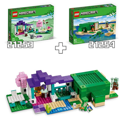 LEGO Minecraft The Animal Sanctuary, Building Toys for Girls and Boys Aged 7 Plus with Character Figures, plus Baby Zombie, Cow, Wolf, Rabbit, Magenta Sheep & Cat, Gift for Gamers and Kids 21253