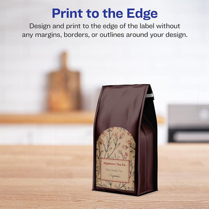 Avery Kraft Brown Arched Labels with Sure Feed, 3" x 2.25", 135 Kraft Brown Labels, Print-to-The-Edge, Laser/Inkjet Printable Labels