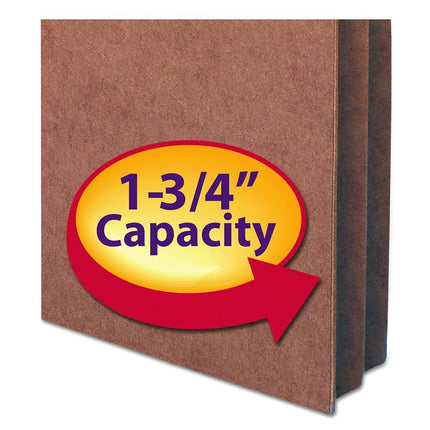 Smead File Pocket, Straight-Cut Tab, 1-3/4" Expansion, Letter Size, Redrope, 50 per Carton (73800)