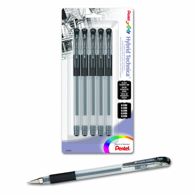Pentel Arts Hybrid Technica Gel Pen with Assorted 