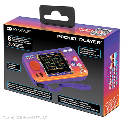 My Arcade Data East Hits Mini Arcade Games Console - Pocket Player Table Top Arcade Machine, Portable Handheld Game, Retro Gaming Console, Mini Retro Games Machines for Kids & Adults