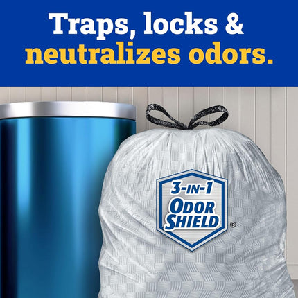 Glad 70427 ForceFlex Tall Kitchen Drawstring Bags 13 gal .90mil 24x25 1/8 White (Box of 100)