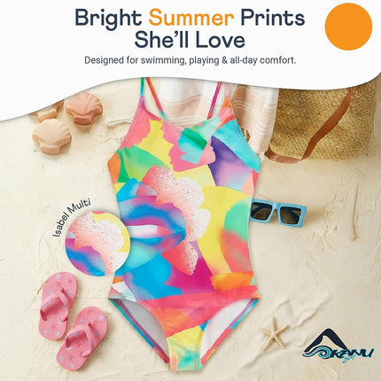 Kanu Surf Fille Maillot de Bain 1 Pièce Hurricane Beach Sport Anti-UV UPF 50, Kiana Rose, 14