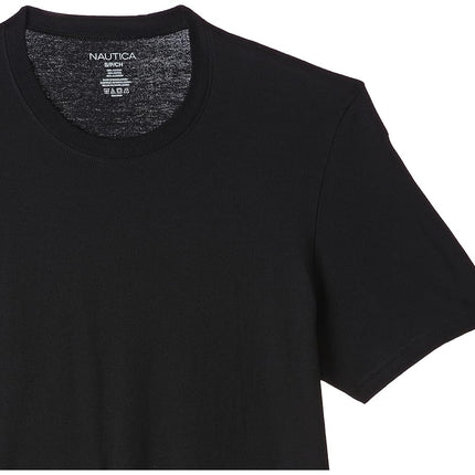 Nautica Men's Cotton Crew Neck 3-Pack T-Shirt Polo, Black New, XL (Pack of 3)