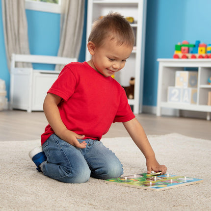 Melissa & Doug Rompecabezas de granja con clavijas