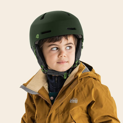 Retrospec Comstock Youth Ski & Snowboard Helmet for Kids - Durable ABS Shell, Protective EPS Foam & Cooling Vents - Adjustable Fit for Boys & Girls - Matte Forest, 48-51cm X-Small, 4798