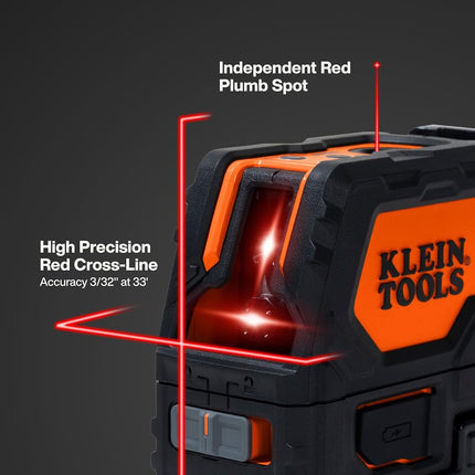 Klein Tools 93LCLS Self-Leveling Laser Level with Bright Red Cross Lines and Plumb Spot, Magnetic and Ceiling Clamp Mounting