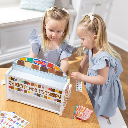 Melissa & Doug Wooden Chocolate Factory Pretend Play Set, Play Food Candy Maker for Boys and Girls, 14.05 x 7.7 x 7.65 - FSC Certified