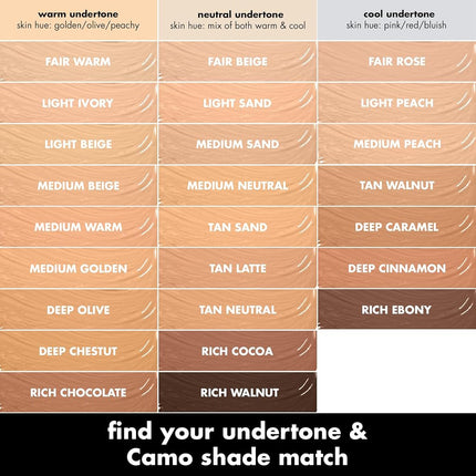 e.l.f, Hydrating Camo Concealer, Lightweight, Full Coverage, Long Lasting, Conceals, Corrects, Covers, Hydrates, Highlights, Tan Walnut, Satin Finish, 25 Shades, All-Day Wear, 0.20 Fl Oz