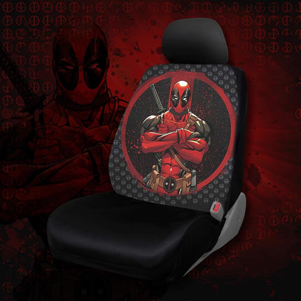 Plasticolor 008669R01 Marvel Deadpool Repeater Low Back Universal Fit Car Truck SUV Seat Cover