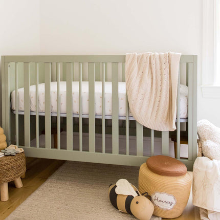 Burts Bees Baby Solid Fitted Crib Sheet Organic Cotton BEESNUG - Fits Unisex Standard Bed and Toddler Mattress, Infant Essentials, 28 x 52 x 5.5 Inch