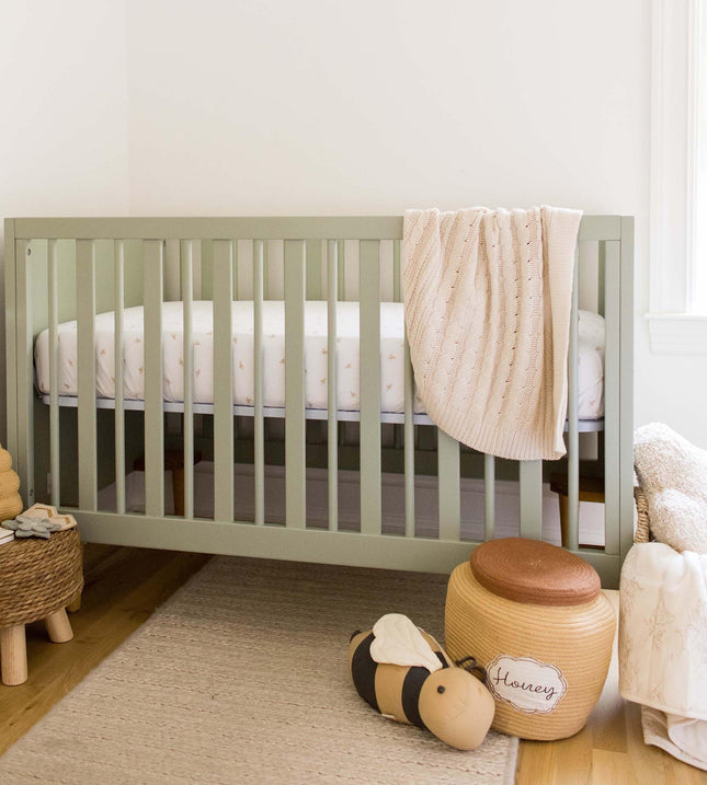 Burts Bees Baby Solid Fitted Crib Sheet Organic Cotton BEESNUG - Fits Unisex Standard Bed and Toddler Mattress, Infant Essentials, 28 x 52 x 5.5 Inch