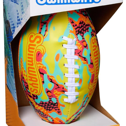 SwimWays Hydro Waterproof Football, Outdoor Games for Adults and Kids, Swimming Pool Accessories and Party Games, 9.25 Inches, Orange