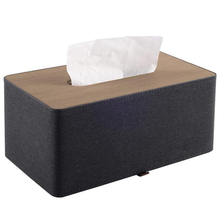 RHCSZ High-end Pu Leather Tissue Box Holder Two Co