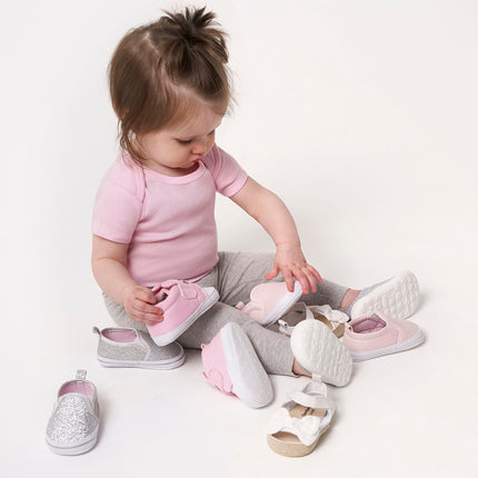 Gerber Unisex-Child Zapatilla tipo mocasín para bebé y niño, rosa, de 0 a 3 meses