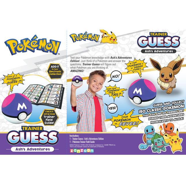 Pokemon Pokémon: Trainer Guess - Ash Adventures - Electronic Guessing Game, Collect 150, Field Guide, Talk to Your Light & Sound Poke Ball, Kids 6+