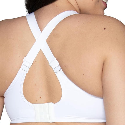 Vanity Fair High Impact Sports Bras for Women, Breathable, Moisture Wicking, Non Padded Cups Up to DDD, White, 42C