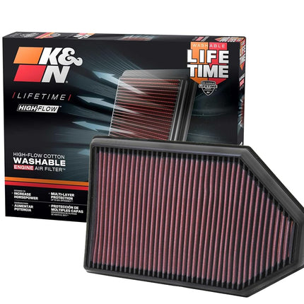K&N Engine Air Filter: High Performance, Premium, Washable, Replacement Filter: 2011-2019 Chrysler/Dodge V6/V8 (Charger, Challenger, 300), 33-2460