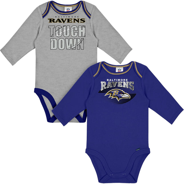 Gerber NFL Baby Boys' 2 Pack Long Sleeve Bodysuit,