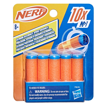 Nerf N Series N1 Darts, Includes 10 Refill Darts, Compatible Only with Nerf N Series Blasters, Outdoor Games, Ages 8+