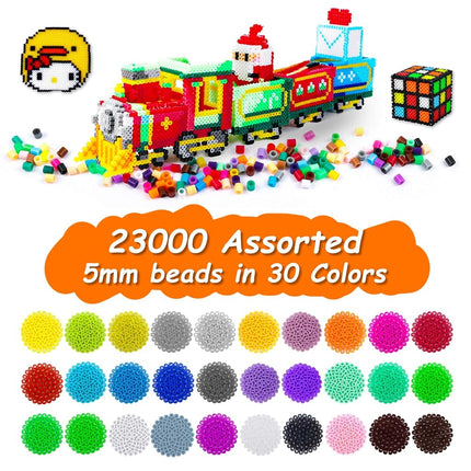 INSCRAFT 23000 pcs Fuse Beads Kit for Kids Crafts, 30 Colors Iron Beads Set