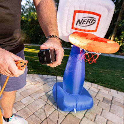 NERF AirHoop Inflatable Basketball Hoop Set for Kids, Instant Inflatable Youth Mini Hoop + Foam Basketball - Inflate in 10 Seconds - 5 Inch Toy Basket for Kids + 5