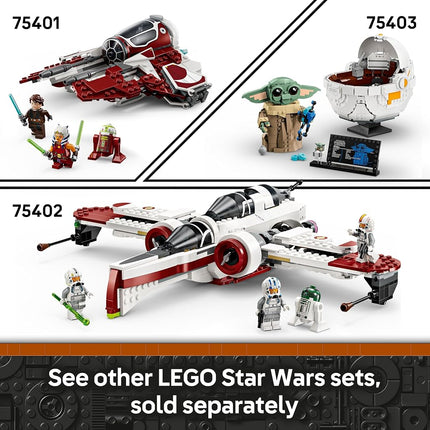LEGO Star Wars 75410 Mando and Grogu’s N-1 Starfighter Building Toy with The Mandalorian Minifugure, Grogu & R5-D4 Figures, plus a Brick-Built Fueling Station, Playset for 4+ Year Old Boys & Girls