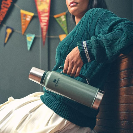 Stanley Classic Legendary Vacuum Bottle, Wide Hole with Leakproof Lid, Keeps Drinks Hot Or Cold, Travel Packed, Stainless Steel Insulated Thermal Bottle, BPA Free