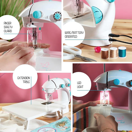 CraftBud CB-MINISWNGSET Sewing Machines, Blue, Basic Set