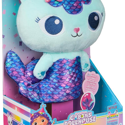 Gabby's Dollhouse, Fin-Tastic Mercat, Premium Plush Toy, 10-Inch Tall Stuffed Animal with Moving Mermaid Tail, Kids Toys for Girls & Boys Ages 3+