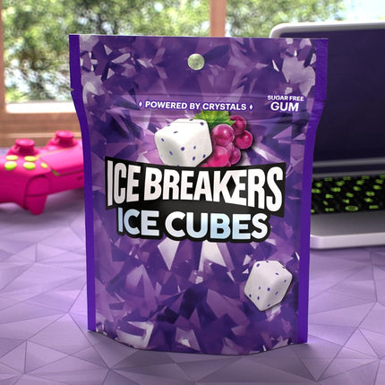ICE BREAKERS Ice Cubes Chewing-gum sans sucre, Raisin Arctique, 100 morceaux