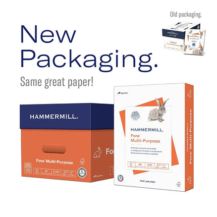 Hammermill Fore Multi-Purpose Copier Paper, 10.9 kg, 3 Holes, 1 Ream (500 Sheets), 96 Bright Made in USA
