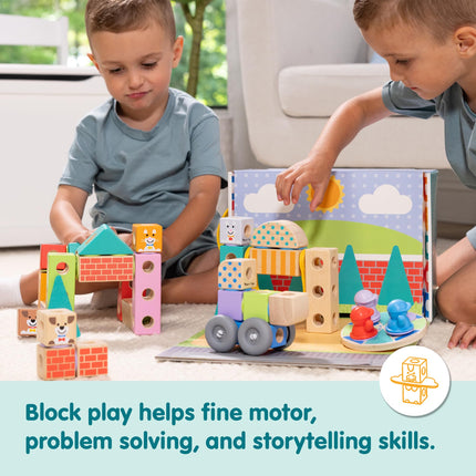 Melissa & Doug Blockables Town Snap and Play – Educational Toy Set for Children | Wooden Building Blocks | Age 2+ - FSC Certified