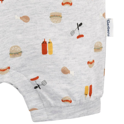 Gerber Baby Boys Cotton Polo Romper, Barbeque, 3-6 Months