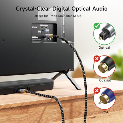 Cable Matters Toslink Cable (Toslink Optical Cable/Digital Optical Audio Cable) 35 Feet with Metal Connectors and Braided Jacket - Available 3FT - 50FT
