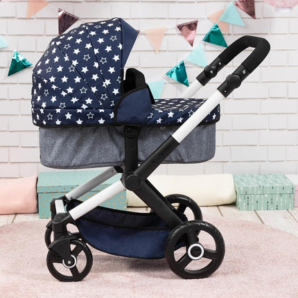 Bayer Baby Dolls Pram XEO, Convertible Doll Pushchair, 46cm Dolls