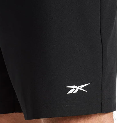 Reebok Apparel Men's Jumpstart 8” Short, Standard Fit, Lightweight Poly Fabric, Black, Medium