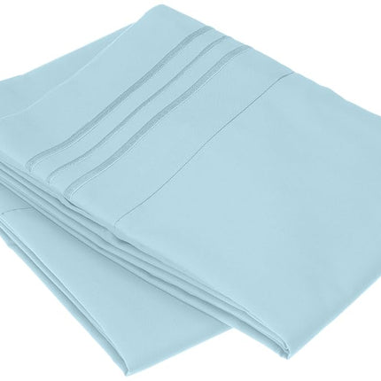 Elegant Comfort 1500 Thread Count Wrinkle & Fade Resistant Egyptian Quality Ultra Soft Luxurious 2-Piece Pillowcases, King Size, Aqua