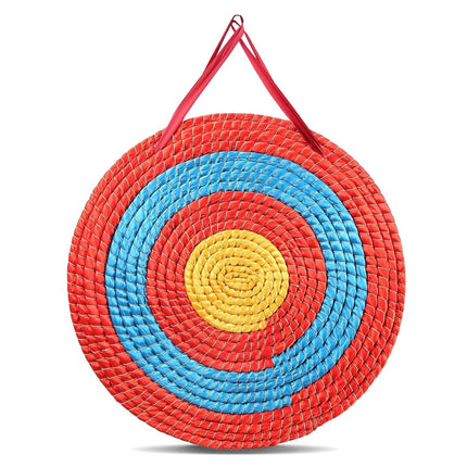 VEVOR 5 Layers 20" Arrow Target, Traditional Solid Straw Round Archery Target Shooting Bow, Hand-Made Arrows Target, Coloured Rope Target for Backyard Outdoor Hunting Shooting Practice