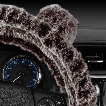 BDK Auto SW-2431-GR: Two-Tone Fur Steering Wheel Cover