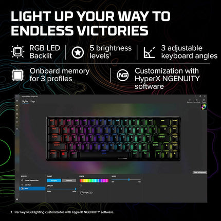 Clavier américain HyperX Alloy Origins 65 Red PBT
