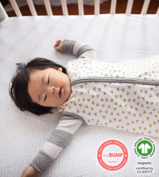 Sábana ajustable de algodón orgánico esencial para cuna de Burt's Bees Baby, transpirable para cunas estándar y colchones para niños pequeños (niño/niña)