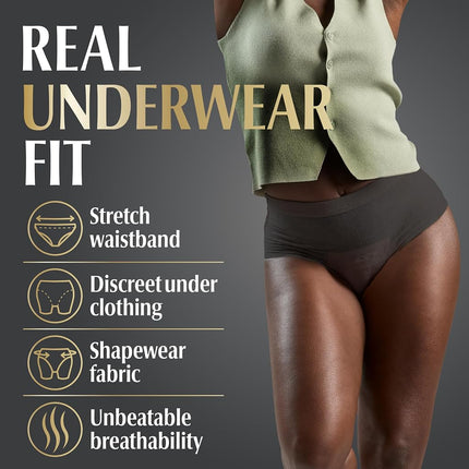 Depend Silhouette Incontinence and Postpartum Underwear for Women, Maximum Absorbency, Disposable, Small, Black, 60 Count (2 Packs of 30) (Packaging May Vary)