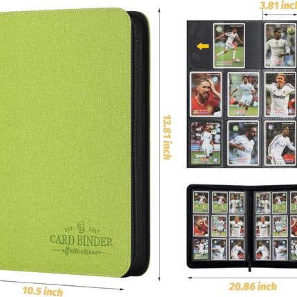 Foalgo Trading Card Binder, Card Collection Binder Album Folder with 540 Side Loading Pockets, 9 Pocket Trading Card Album Folder for TGC,MTG, Baseball Cards, Yugioh(Green)