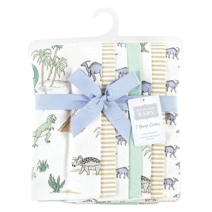 Lot de 7 langes en flanelle de coton Hudson Baby unisexe pour bébé, motif dinosaures, taille unique