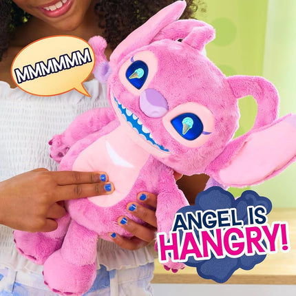 Just Play Disney Stitch Angel Many Moods 34 cm Interactive Plush, 50+ Sounds & Effects, Expressive LCD Eyes Show Her Moods, Toy for Fans, Girls, Boys, Kids 3 and Up