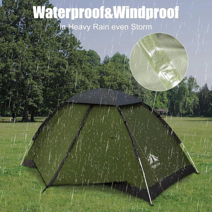 Night Cat Backpacking Tent for One 1 to 2 Persons Lightweight Waterproof Camping Hiking Tent for Adults Kids Scouts Easy Setup Single Layer